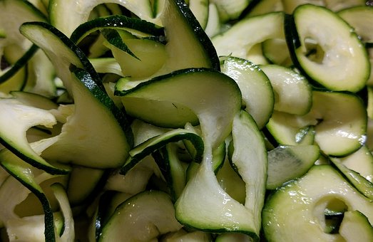 zucchini ribbons on a plate