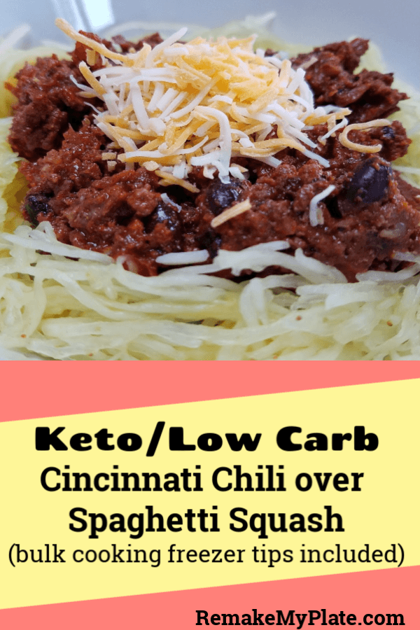 Keto Cincinnati Chili over spaghetti squash #ketochili #ketodinner #chili #remakemyplate