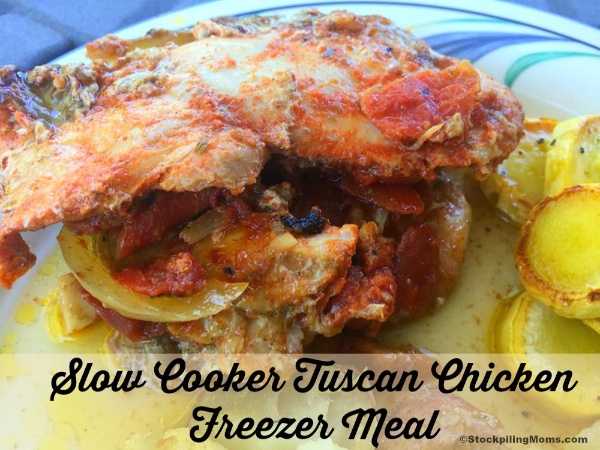 Slow Cooker Tuscan Chicken Freezer Meal 600 x 450