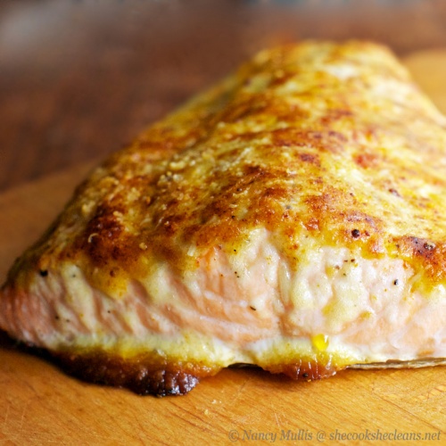Fast to prepare, delicious keto Oven roasted salmon with parmesan mayo crust