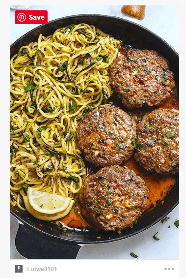 garlic zucchini noodles with burgers