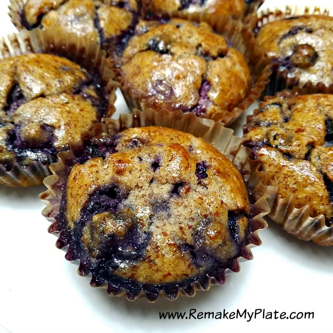 These blueberry muffins make a quick grab and go breakfast.