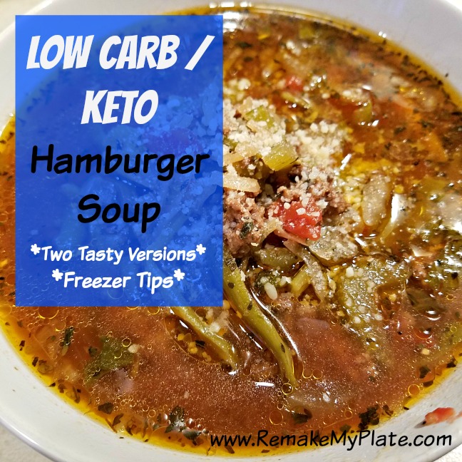 Looking for a fast and easy low carb soup? Try this delicious hamburger soup. No chopping ingredients required!
