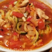 Mexican zoodle soup in a bowl