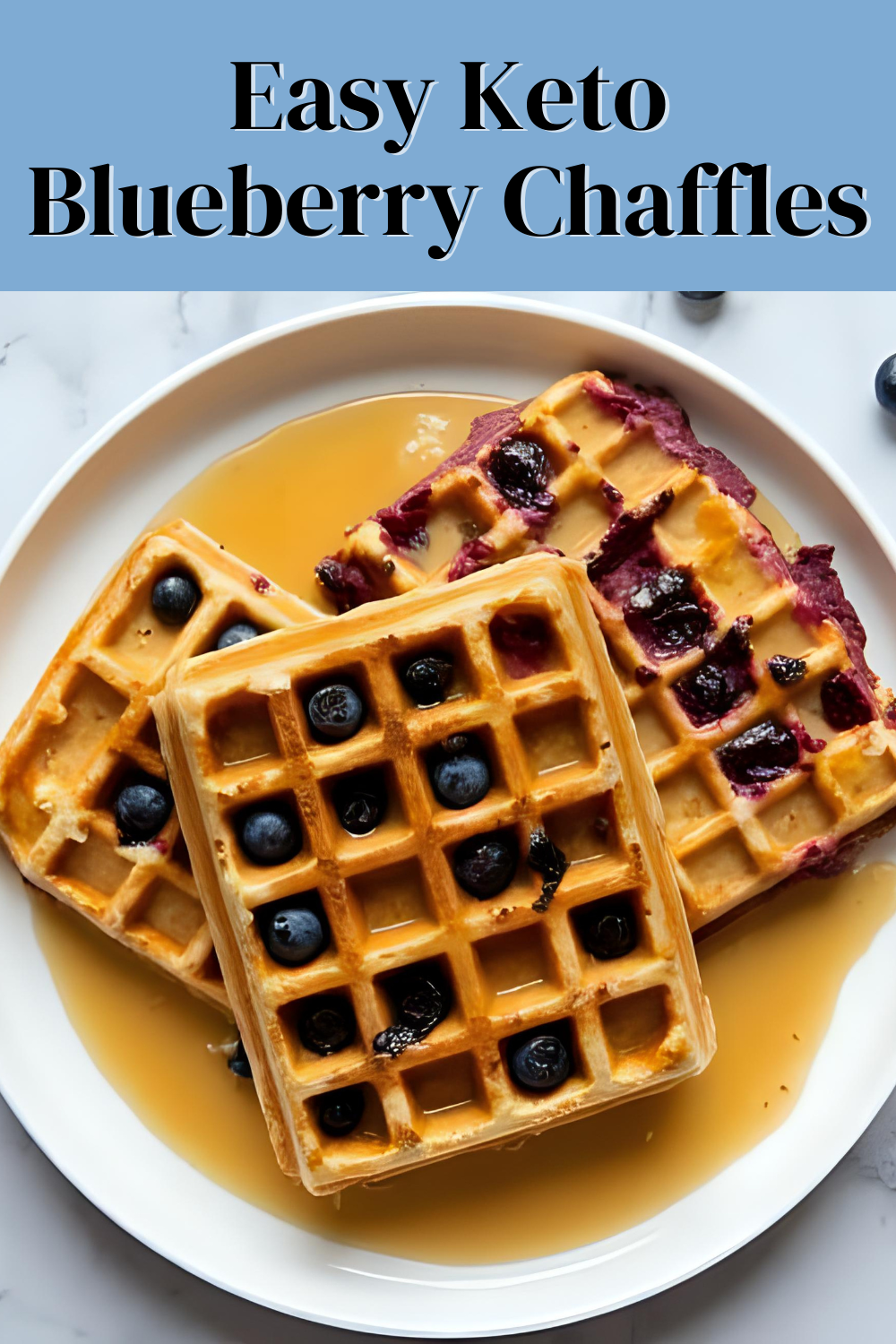 easy to make keto blueberry chaffles