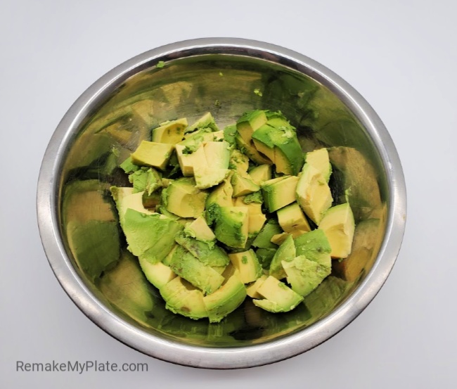 avocado chunks in a bowl