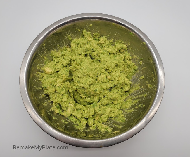 avocados mashed and mixed with lemon juice so they can be frozen