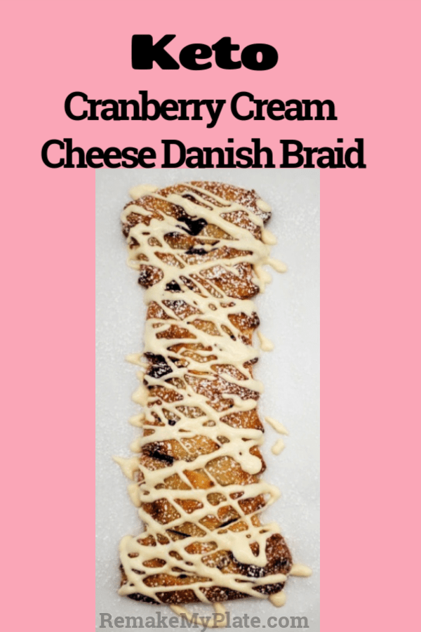 keto Cranberry cream cheese danish braid