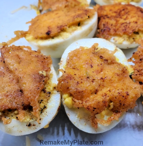 Fried deviled eggs made from boiled eggs are fast and easy to make