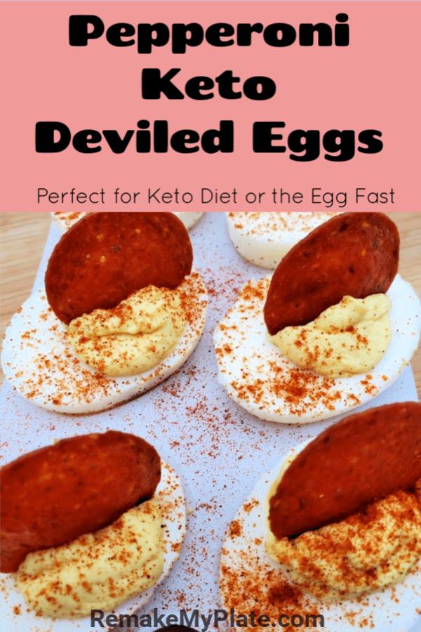 Pepperoni Deviled Eggs #ketoeggs #eggfast #deviledeggs #remakemyplate