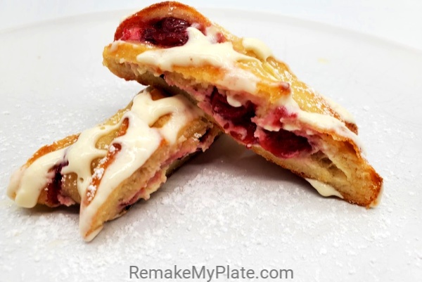 slices of cranberry cream cheese danish