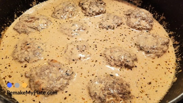 place the feta burgers in the sauce and simmer 5 to 7 minutes