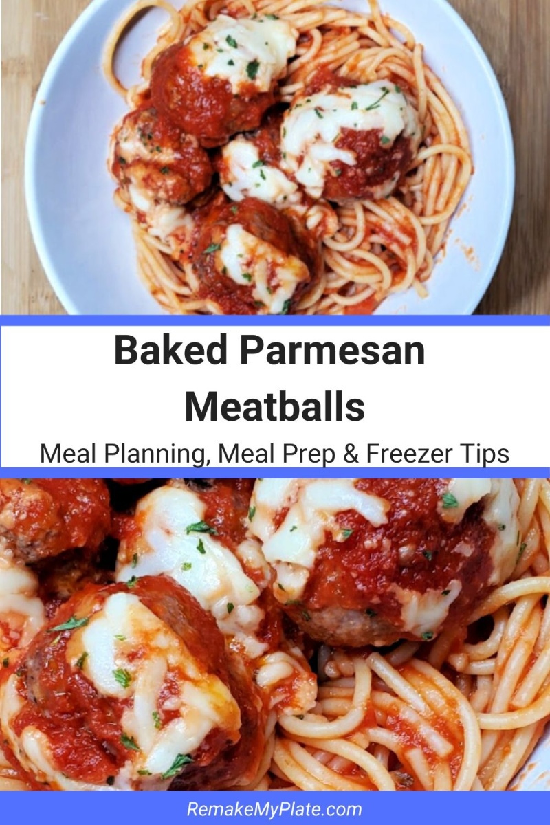 Baked Parmesan Meatballs Pin 1