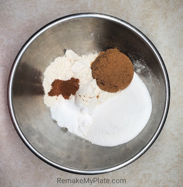 Blending the dry ingredients together in a bowl