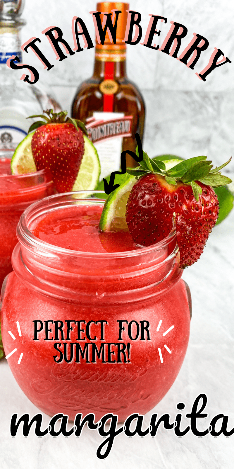 If you love frozen drinks but don't want all the carbs then you will love this low carb frozen strawberry margarita recipe.  #strawberrymargarita #ketodrinks #ketococktails