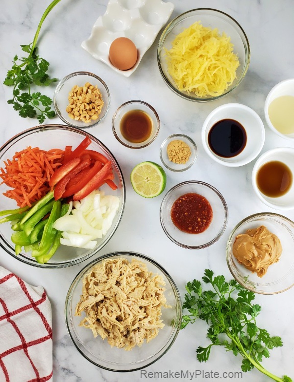 ingredients for low carb chicken pad thai