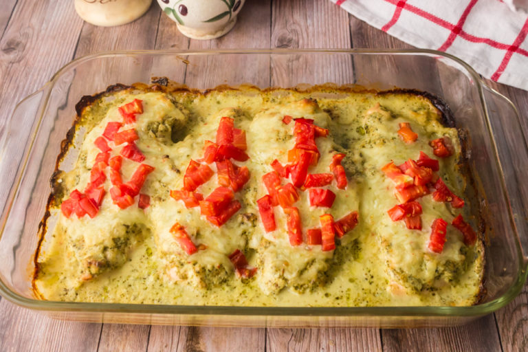Baked Creamy Pesto Chicken Recipe