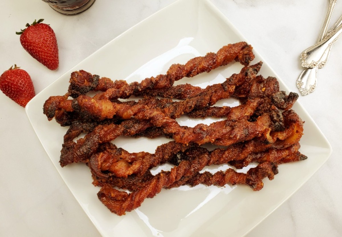 keto twisted bacon on a plate