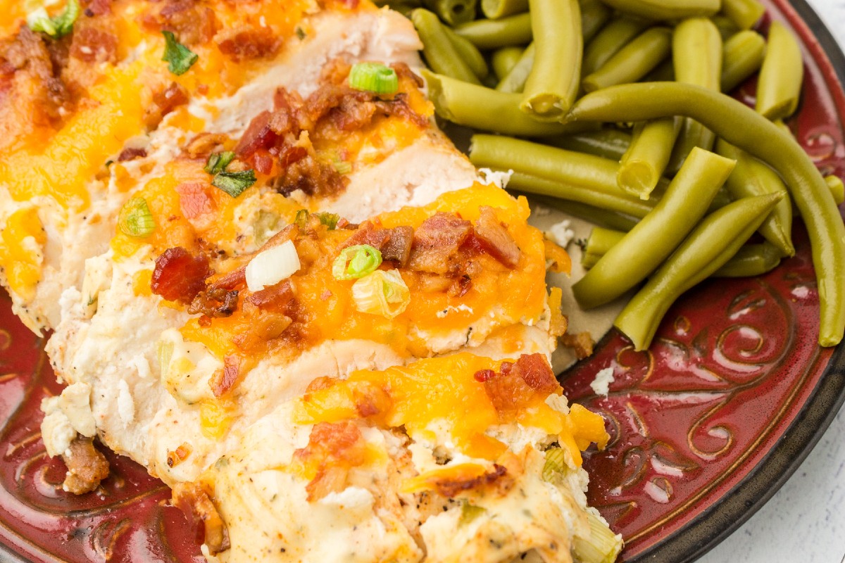 baked crack chicken on a plate