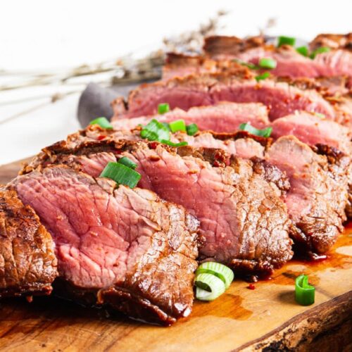 marinated flat iron steak 1