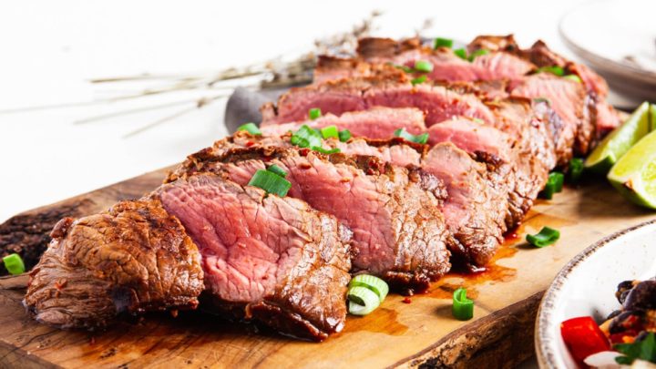 marinated flat iron steak 1