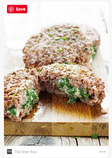 Spinach mozzarella stuffed burgers pin