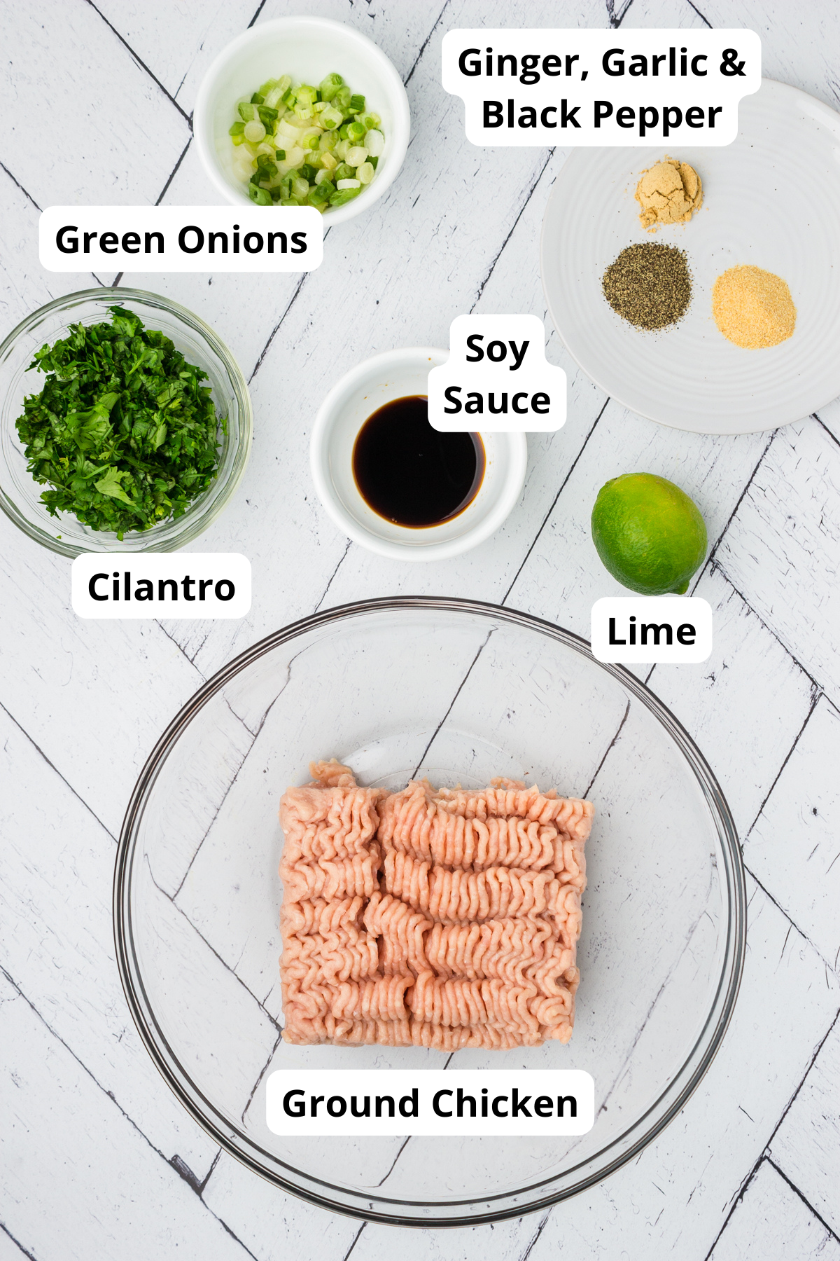 ingredients for cilantro lime chicken burgers