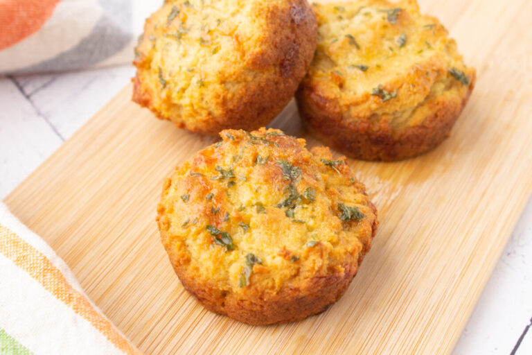 keto cheddar biscuits on a serving board