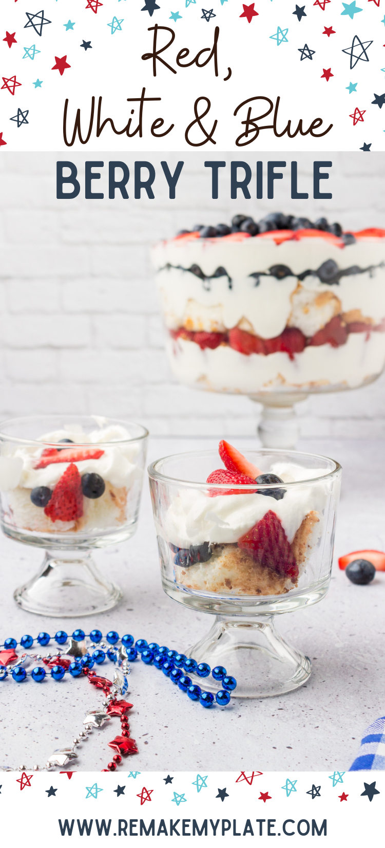 Red white and blue Berry Trifle
