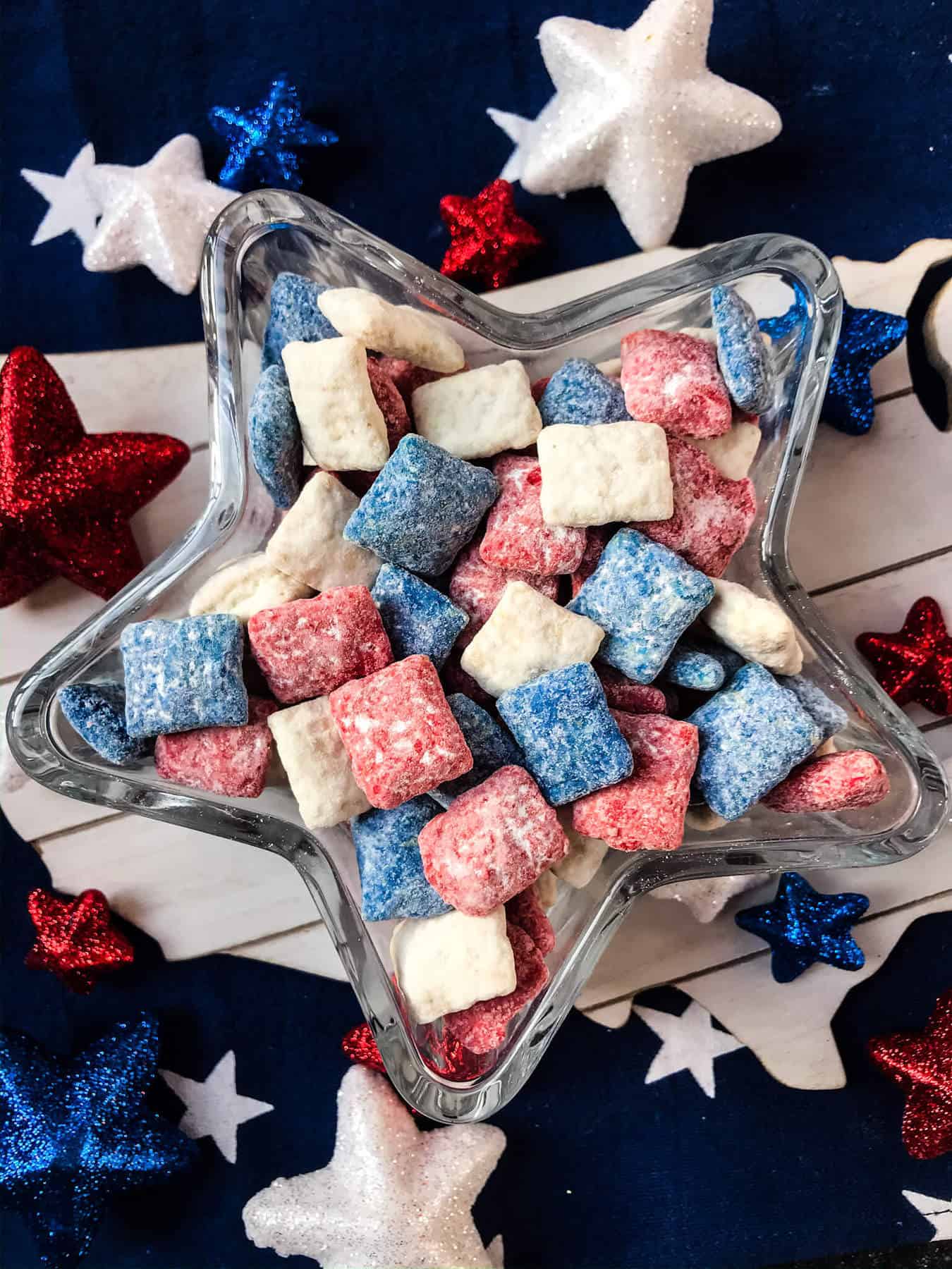 patriotic red white and blue puppy chow muddy buddies threeolivesbranch 2