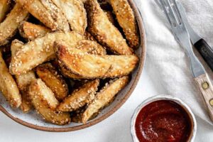 Oven Baked Sesame Fries Plant Based on a Budget Alfonso Revilla 9