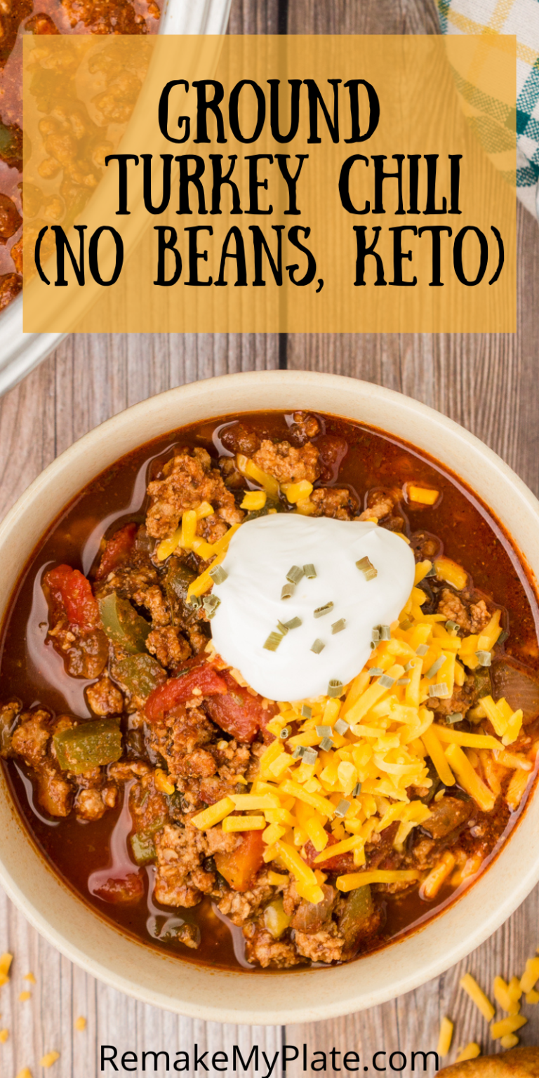 No Bean Ground Turkey Chili Recipe Keto Low Carb Remake My Plate