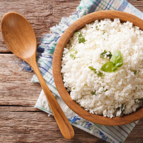 cauliflower rice with basil