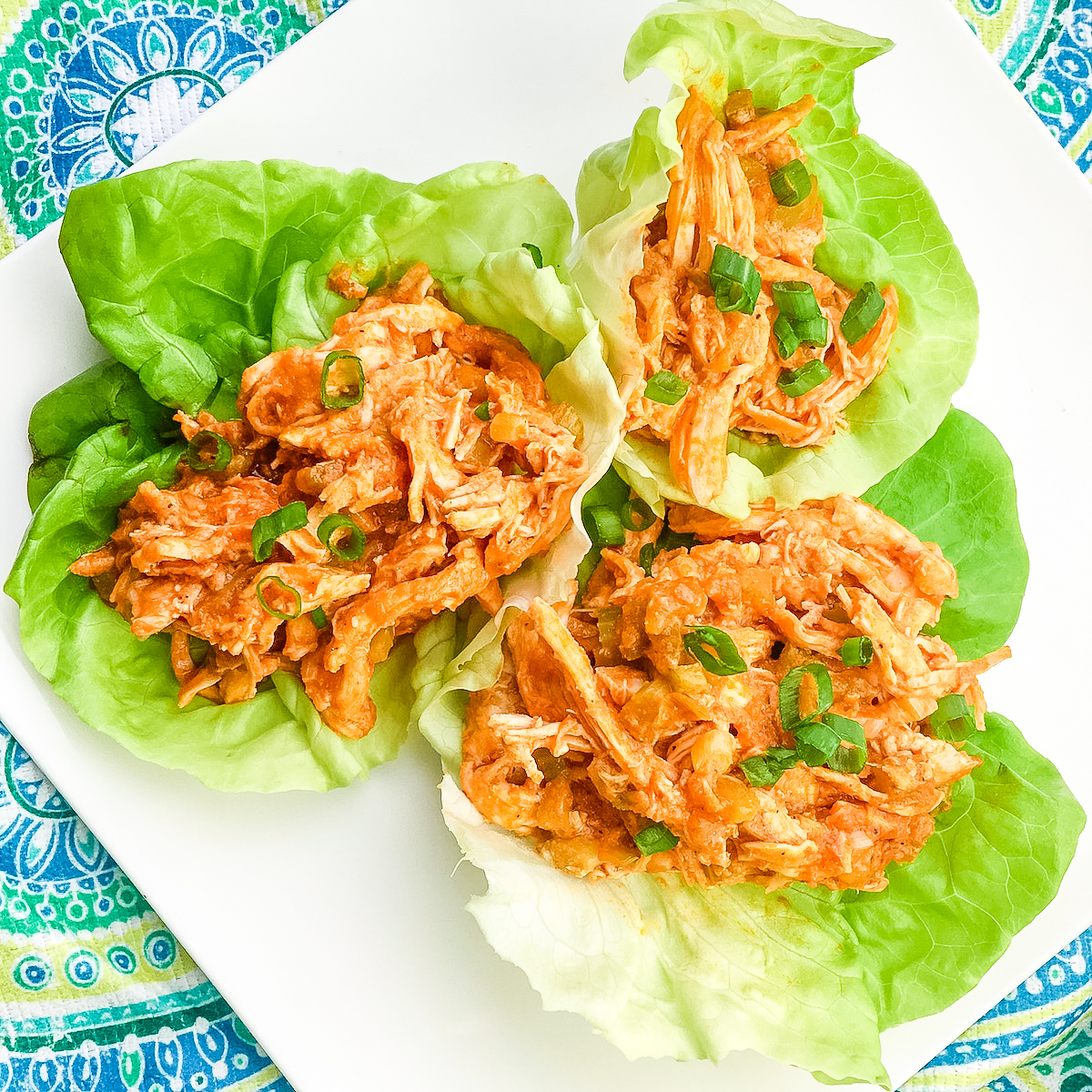 Buffalo Chicken Lettuce Wraps (Keto, Healthy)