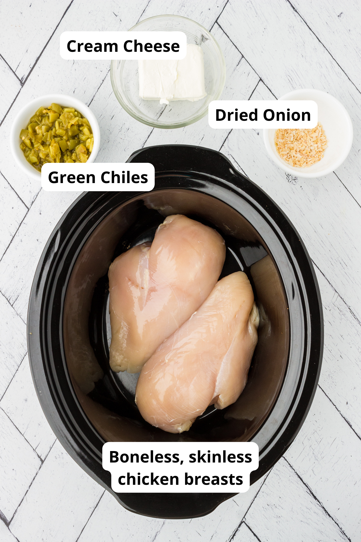 ingredients for making slow cooker shredded chicken