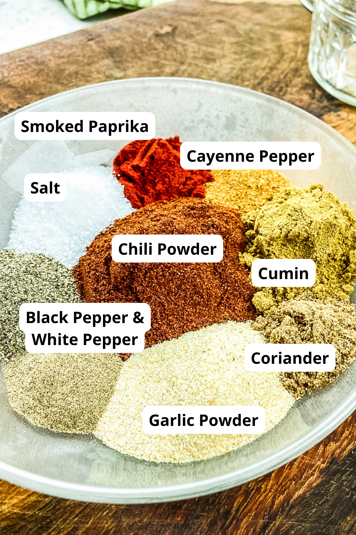 ingredients to make this homemade taco seasoning mix placed in a bowl