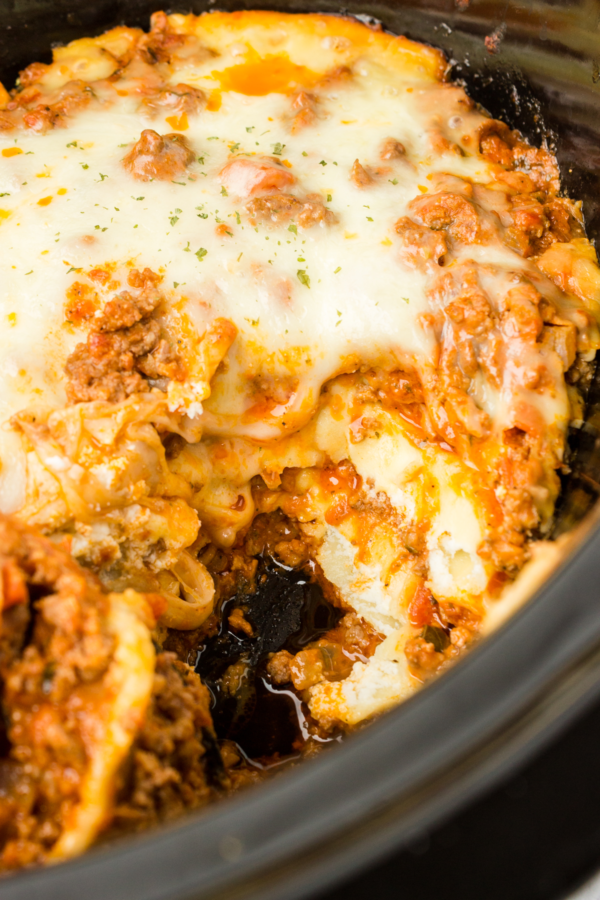 layered lazy crock pot lasagna