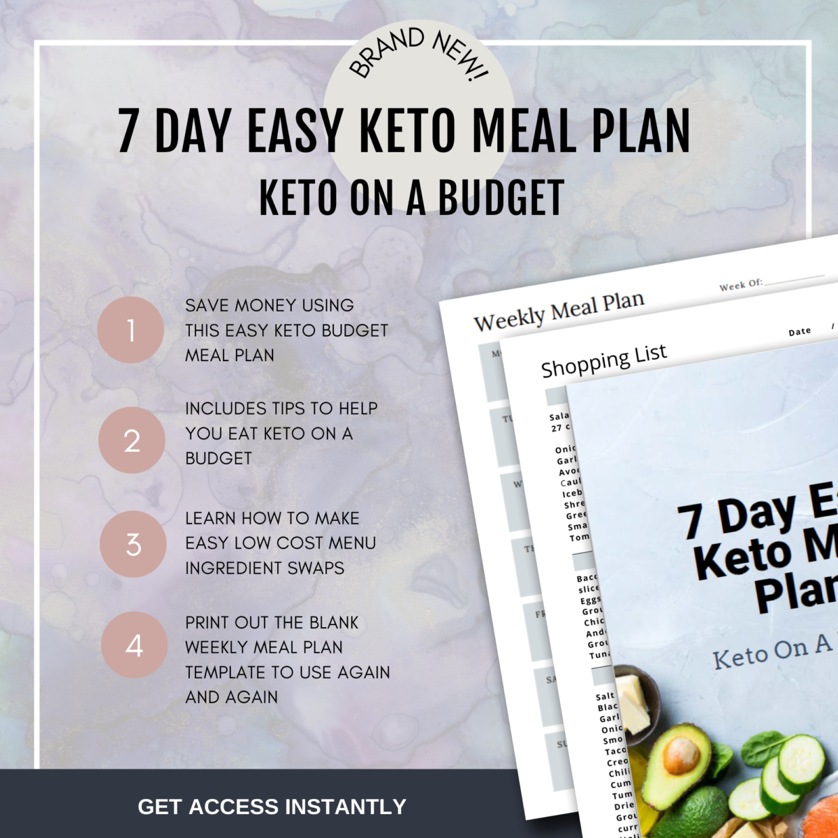Keto Budget Meal Plan Ad 2000 × 2000 px 1
