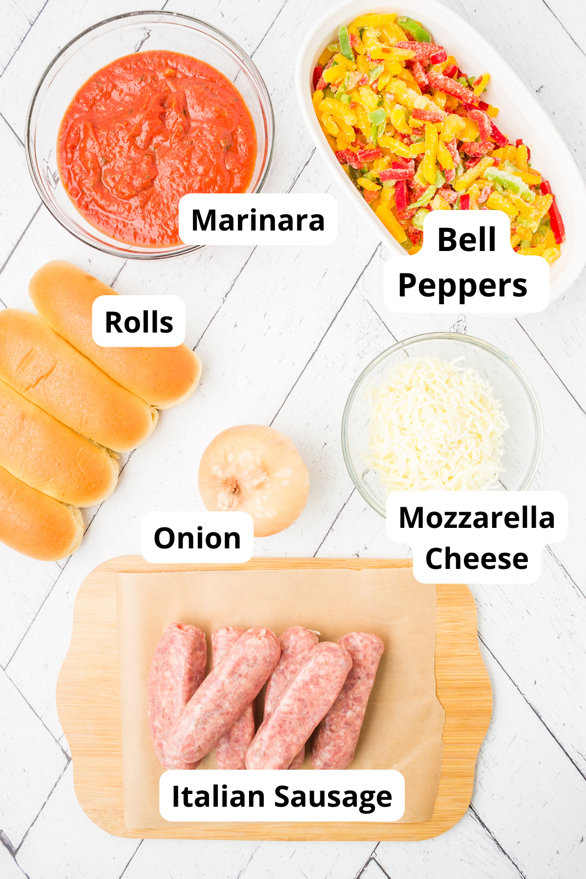 ingredients for this Italian sausage and pepper crockpot recipe