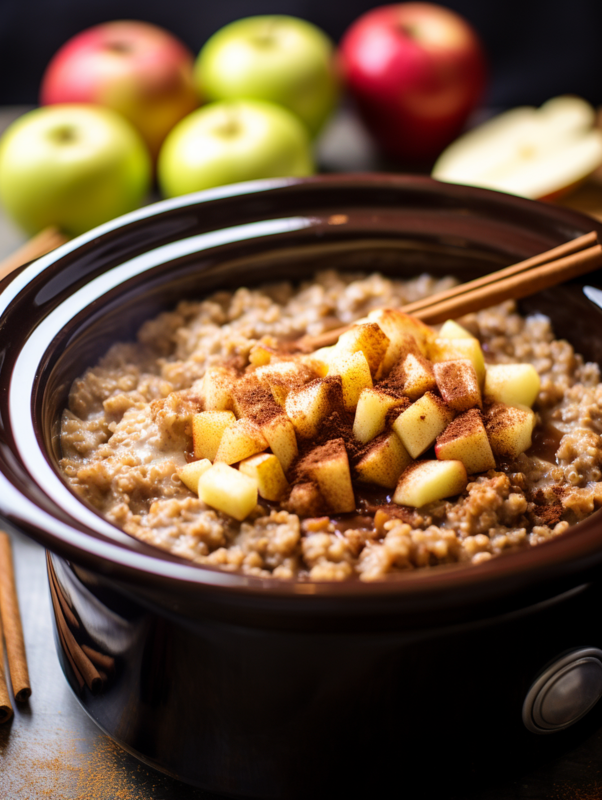 apple cinnamon crockpot oatmeal 2