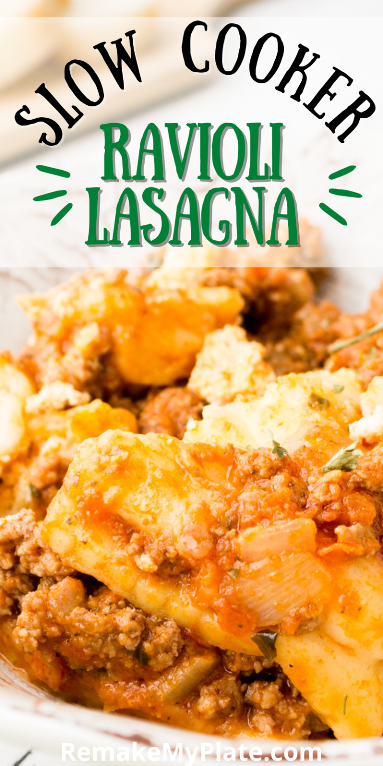 Easy Crock Pot Ravioli Lasagna Recipe - Remake My Plate