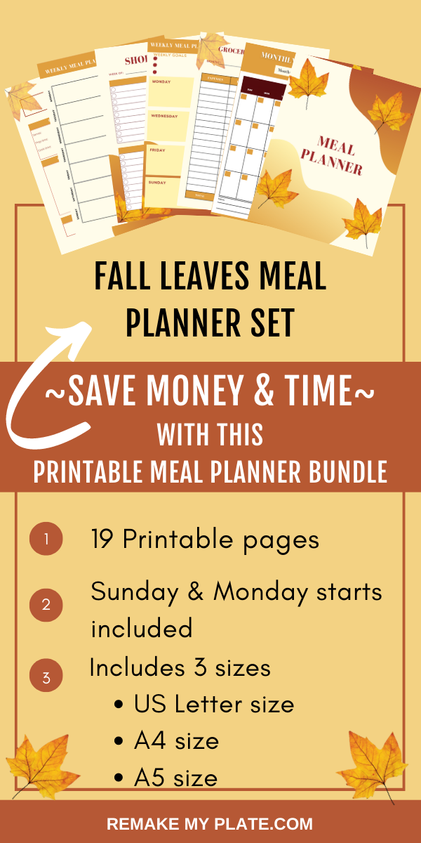 Fall Leaves Meal Planner AD
