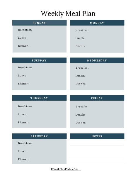 download file for a free weekly fillable meal planner