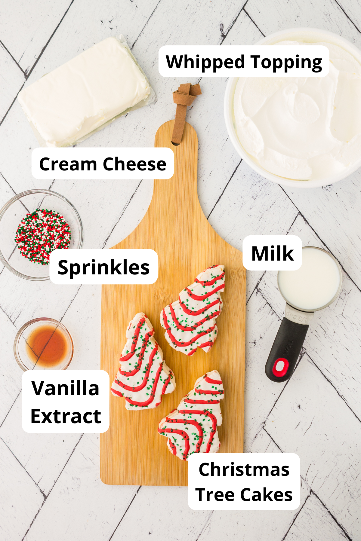 ingredients for making this Christmas tree dip
