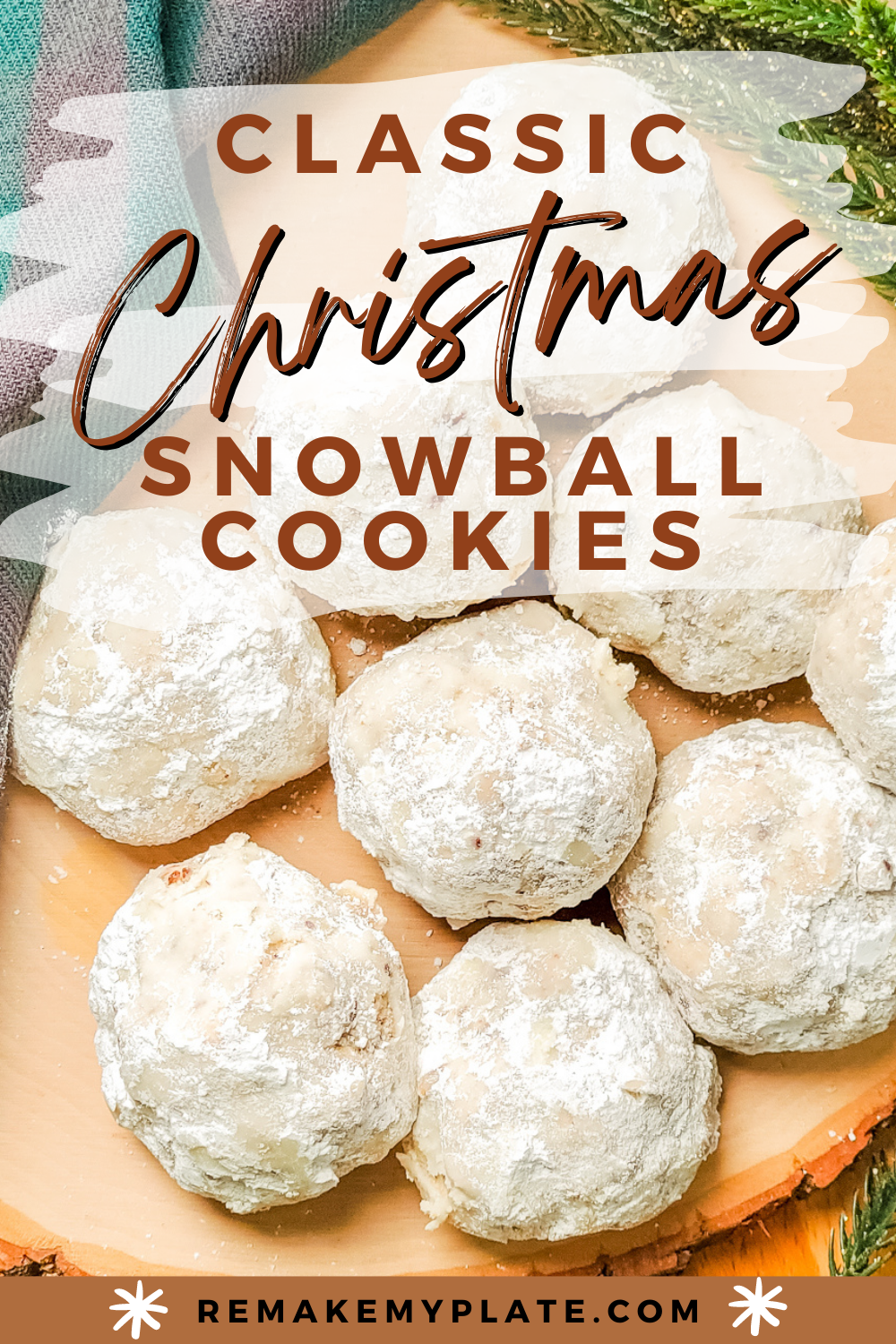 classic Christmas Snowball Cookies pinterest pin