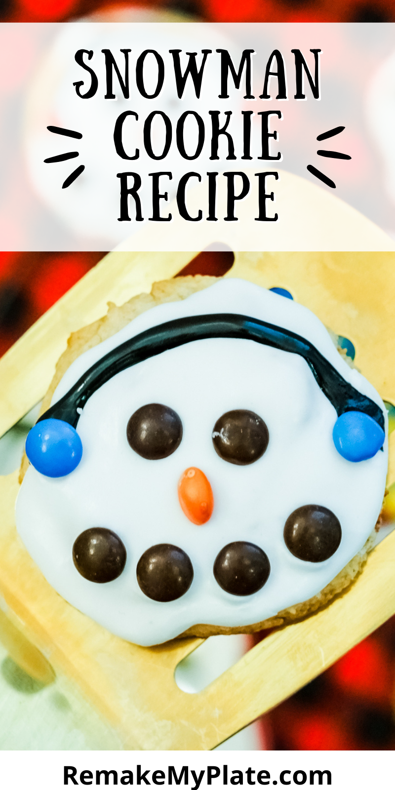 Snowman Cookies Recipe is a cake mix cookie decorated to look like a snowman
