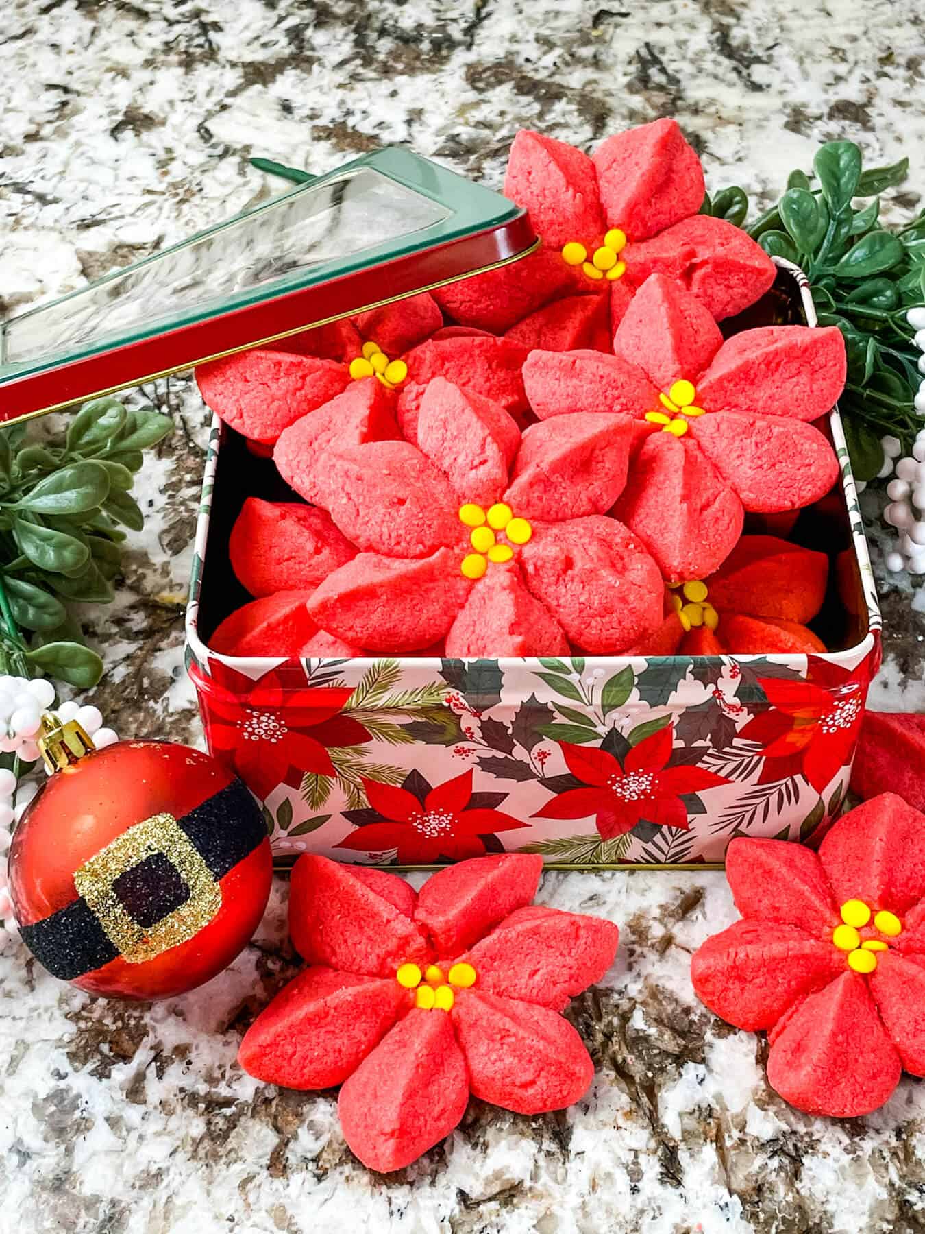 poinsettia christmas cookies threeolivesbranch 1