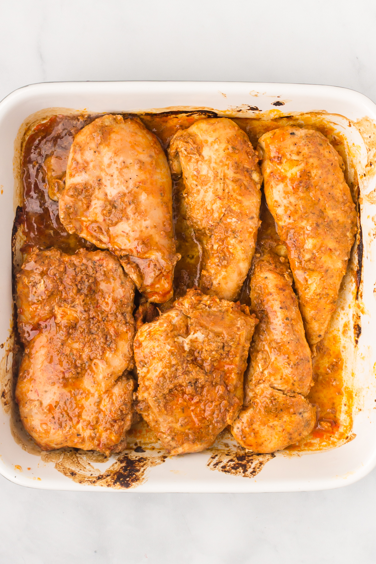 baked chipotle chicken in a baking dish