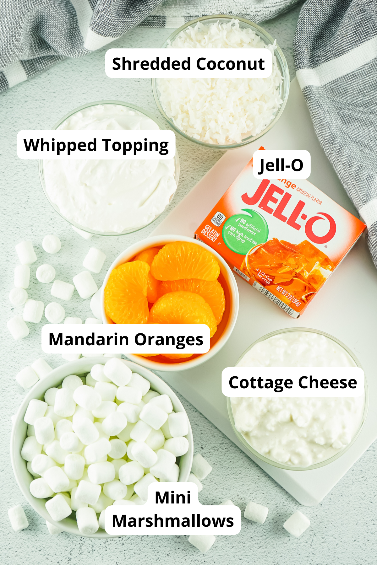 ingredients to make this orange fluff recipes also called orange fluff jello salad