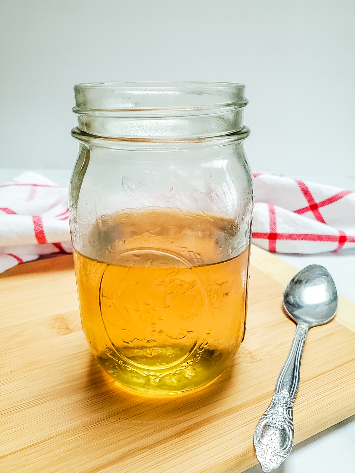 glass jar of easy to make keto simple syrup